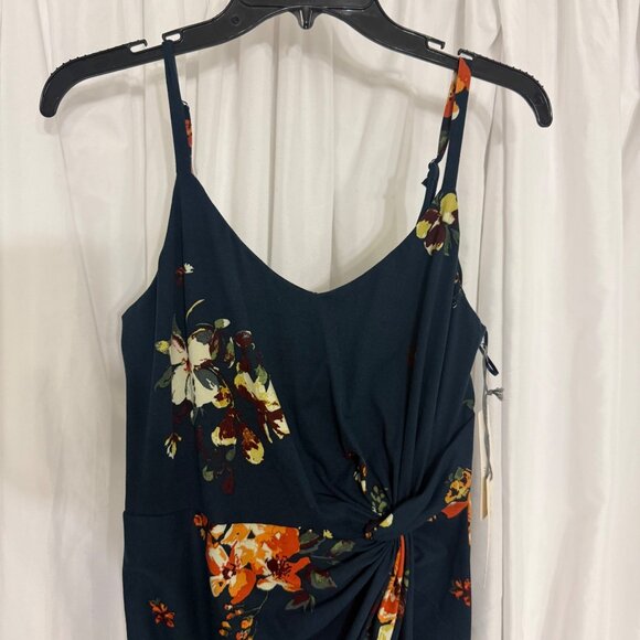Nine Britton Vivienne Floral Navy Midi Dress Knot Detail Adjustable Straps Small - Picture 6 of 11